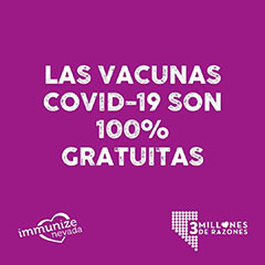 Graphic for Instagram about Free COVID-19 Vaccine in Spanish