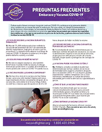 View or download the pregnancy and COVID-19 Frequently Asked Questions in Spanish 