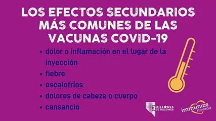 Twitter Sized Graphics about to Common Side Effects in Spanish