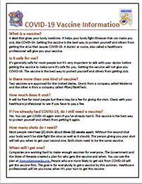 Vaccine info sheet-English